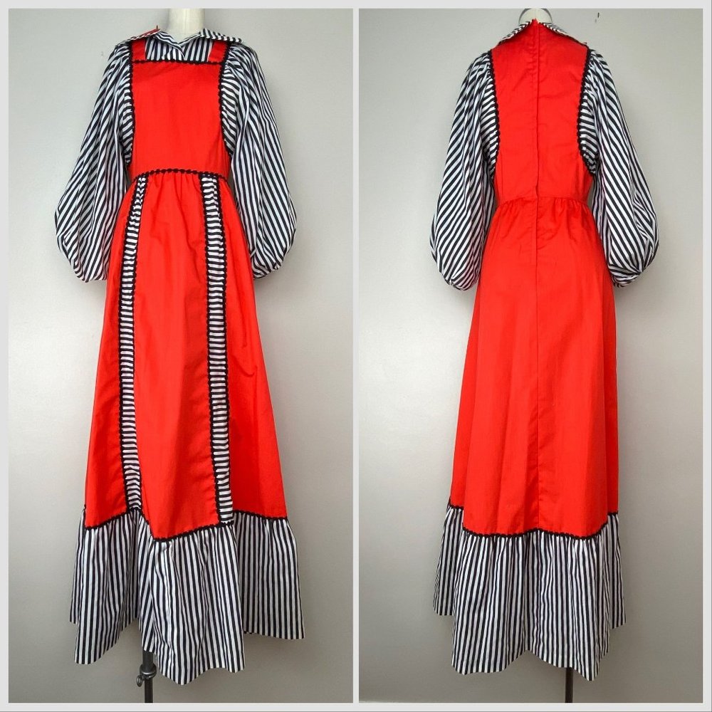Vintage 1970s Pinafore Style Cottagecore Dress, Juniors by Jim n Me, Size XS